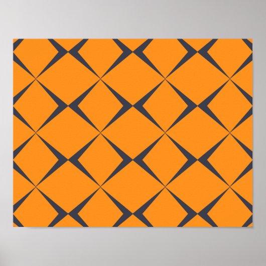 Oranje, cool, eenvoudig, trendy, chevron-vormen poster (Voorkant)