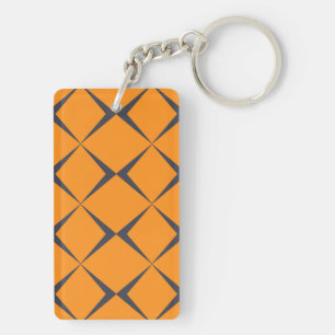 Oranje, cool, eenvoudig, trendy, chevron-vormen sleutelhanger
