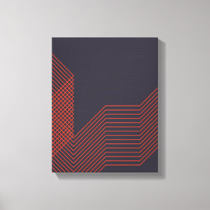 Oranje, coole, eenvoudige driehoekige decoratieve canvas afdruk
