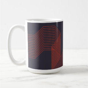 Oranje, coole, eenvoudige driehoekige decoratieve koffiemok