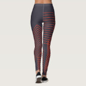 Oranje, coole, eenvoudige driehoekige decoratieve  leggings (Achterkant)