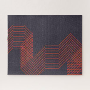 Oranje, coole, eenvoudige driehoekige decoratieve legpuzzel