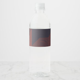 Oranje, coole, eenvoudige driehoekige decoratieve waterfles etiket