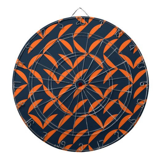 Oranje, coole, moderne, trendy golvende illustrati dartbord (Voorkant)