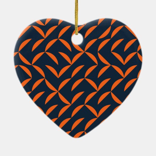 Oranje, coole, moderne, trendy golvende illustrati keramisch ornament (Achterkant)