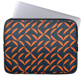 Oranje, coole, moderne, trendy golvende illustrati laptop sleeve