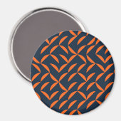 Oranje, coole, moderne, trendy golvende illustrati magneet (Voorkant / Achterkant)