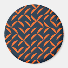 Oranje, coole, moderne, trendy golvende illustrati magneet
