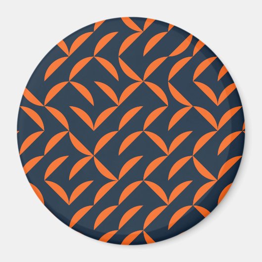 Oranje, coole, moderne, trendy golvende illustrati magneet (Voorkant)