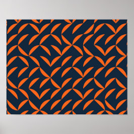 Oranje, coole, moderne, trendy golvende illustrati poster