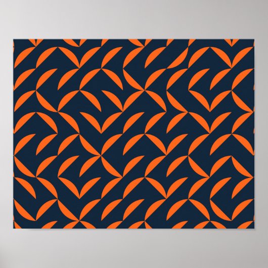 Oranje, coole, moderne, trendy golvende illustrati poster (Voorkant)