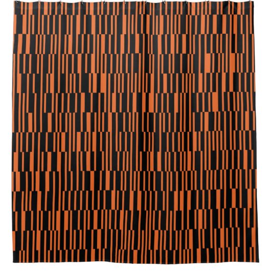Oranje, coole, trendy, moderne geometrische grafis douchegordijn (Voorkant)