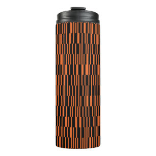 Oranje, coole, trendy, moderne geometrische grafis thermosbeker