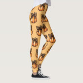 Oranje Coquette Herfst Halloween Leopart Pompoen Leggings (Rechts)