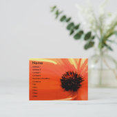 Oranje Coral Poppy Floral Visitekaartjes (Staand voorkant)