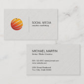 Oranje corporate gestileerde Wereldbol Logo Visitekaartje (Voorkant / Achterkant)