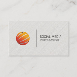 Oranje corporate gestileerde Wereldbol Logo Visitekaartje