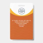 Oranje Corporate Visitor Pass ID Aangepaste Logo Badge (Achterkant)