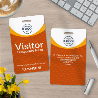 Oranje Corporate Visitor Pass ID Aangepaste Logo Badge