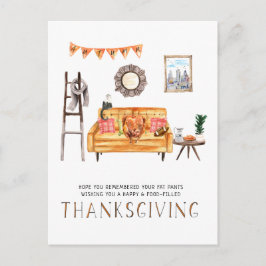 Oranje Couch | Cute Friendsgiving Thanksgiving Feestdagenkaart