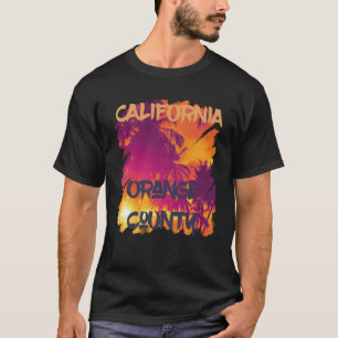 Oranje County Beach Palmbomen Californië Vakantie T-shirt
