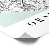 Oranje County California Blue Water Street Map Poster (Hoek)