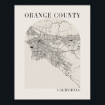 Oranje County California Boho Arch Beige Poster<br><div class="desc">Oranje County California Boho Minimal Arch Full Beige Color Street Map Print, UNFRAMED</div>