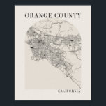 Oranje County California Boho Arch Beige Poster<br><div class="desc">Oranje County California Boho Minimal Arch Full Beige Color Street Map Print,  UNFRAMED</div>