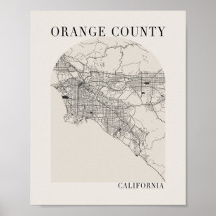 Oranje County California Boho Arch Beige Poster