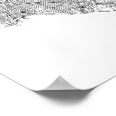 Oranje County California Minimal Modern Street Map Poster (Hoek)