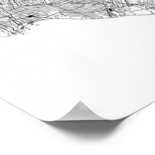 Oranje County California Minimal Modern Street Map Poster (Hoek)