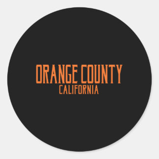 Oranje County California Tekst Oranje Print Ronde Sticker