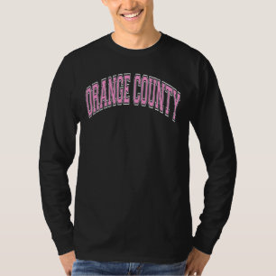 Oranje County Californië Ca Varsity Stijl Roze Tex T-shirt