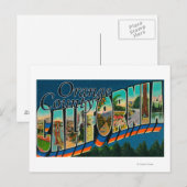 Oranje County, Californië - Grote Letter-scènes Briefkaart (Voorkant / Achterkant)