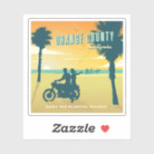 Oranje County, Californische stranden Sticker (Vel)