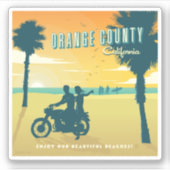 Oranje County, Californische stranden Sticker (Voorkant)