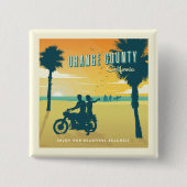 Oranje County, Californische stranden Vierkante Button 5,1 Cm (Voorkant)