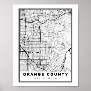 Oranje County Kaart Poster