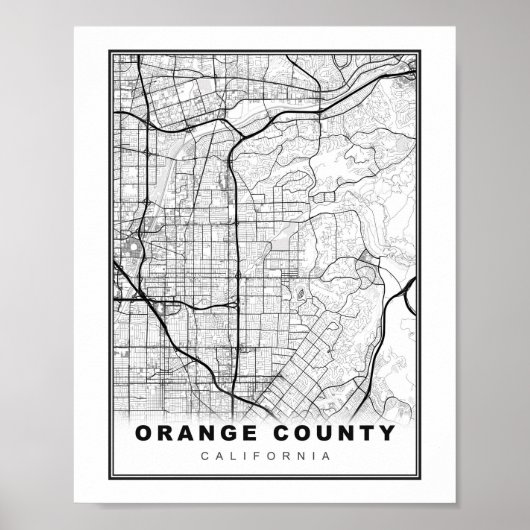 Oranje County Kaart Poster (Voorkant)