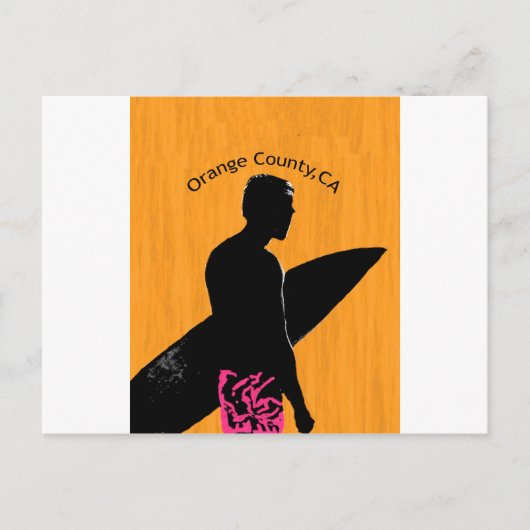 Oranje County Surfer Briefkaart (Voorkant)