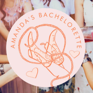 Oranje Cowgirl Disco Bachelorette Sticker