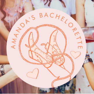 Oranje Cowgirl Disco Bachelorette Sticker
