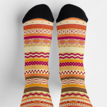 Oranje Cranberry en Chocolate Brown Herfst Strepen