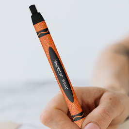 Oranje Crayon Teacher Zwarte Inkt Pen