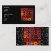 Oranje Crazy Patchwork Quilt Visitekaartje (Voorkant / Achterkant)