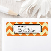 Oranje Cream Citrus Chevron ZigZag Stripes Gifts Etiket (Insitu)