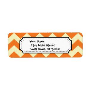 Oranje Cream Citrus Chevron ZigZag Stripes Gifts Etiket