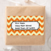 Oranje Cream Citrus Chevron ZigZag Stripes Gifts Etiket (Insitu)