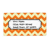 Oranje Cream Citrus Chevron ZigZag Stripes Gifts Etiket (Voorkant)