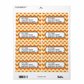 Oranje Cream Citrus Chevron ZigZag Stripes Gifts Etiket (Full Sheet)